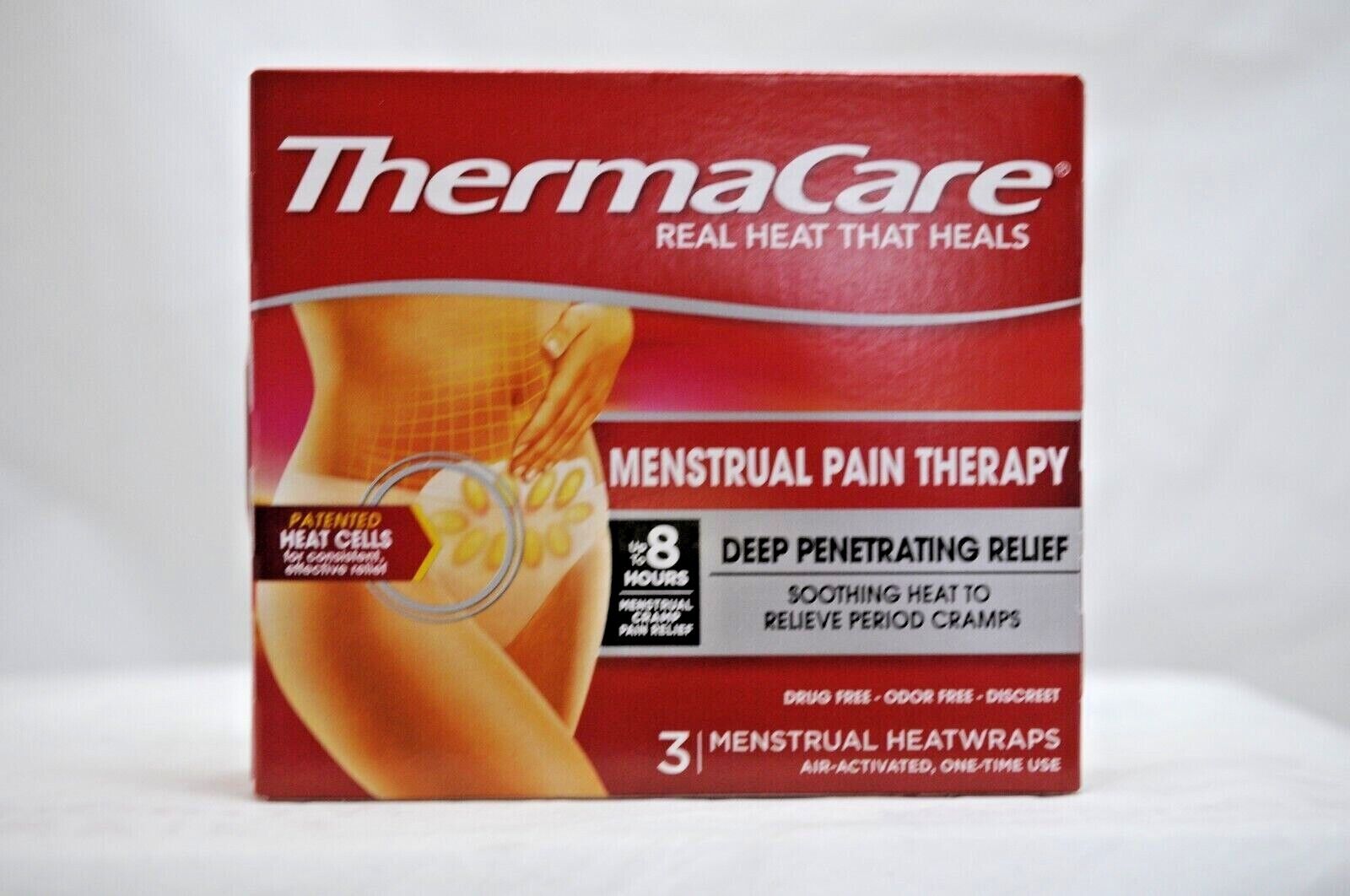 ThermaCare Menstrual Cramps Pain Relief Heat Wraps - 3 ct