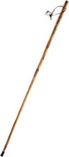 Wooden Walking Stick Hiking Trekking Wood Cane Poles Hand Staff Carved Wolf 55"