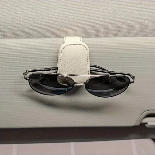 Car Sun Visor Sunglasses Magnetic Leather holder Eyeglass Hanger Clip - Picture 2 of 16
