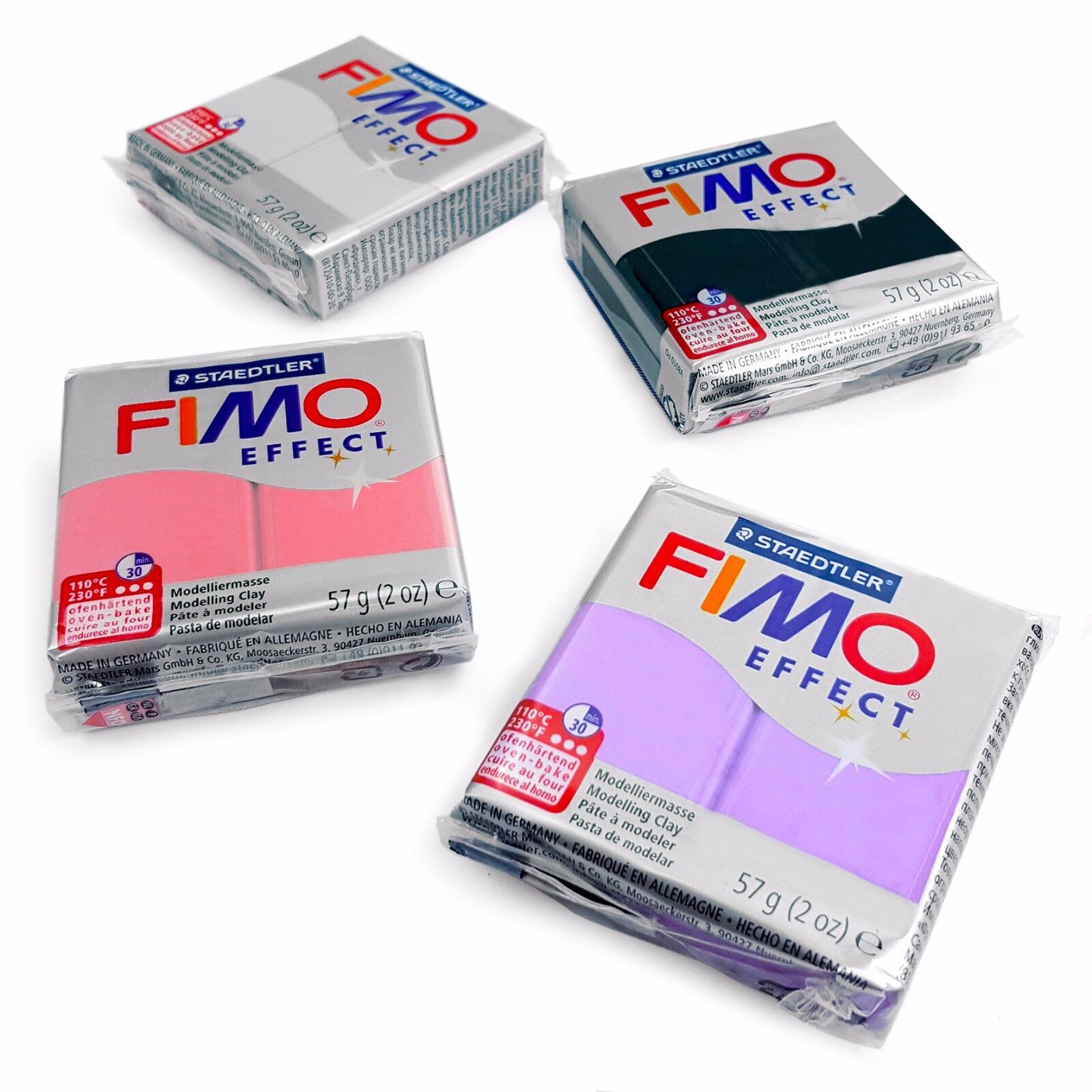 FIMO Effect Polymer Oven Modelling Clay - 57g - Set of 4 - Pearl Finish
