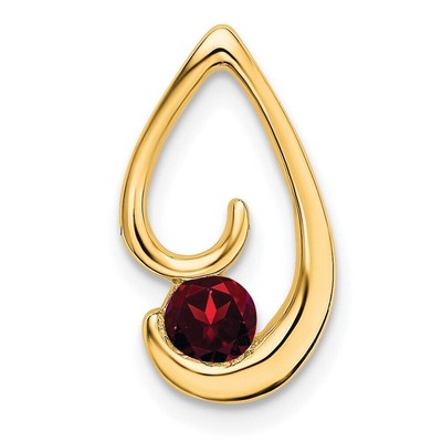 14K Gelbgold Granat Kette Plättchen 1,38g L-16,4mm B- 9,2mm perfektes Geschenk für Sie