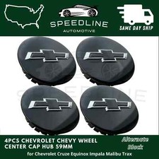4x Black Wheel Hub Center Cap For Chevrolet Cruze Equinox Impala Malibu Trax New