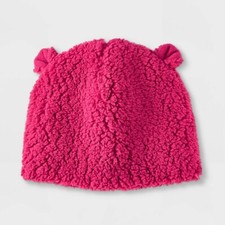 Kids' Teddy Fleece Beanie - Cat  Jack Pink