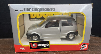 burago 0194 fiat cinquecento silver 1/24 scale