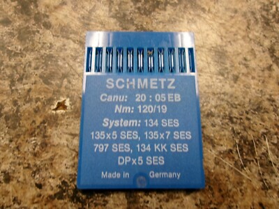 50 SIZE 120/19 SCHMETZ 134 SES 135X5 135X7 DPX5 SEWING MACHINE NEEDLES A11