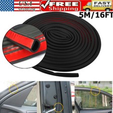 16ft D-shape Rubber Car Door Seal Strip Hollow Edge Guard Weatherstrip Universal