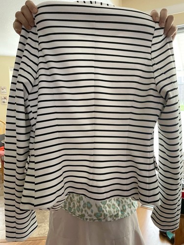 Forever 21 ladies women's casual coat jacket or top white black stripes NEW TAGS - Picture 2 of 3