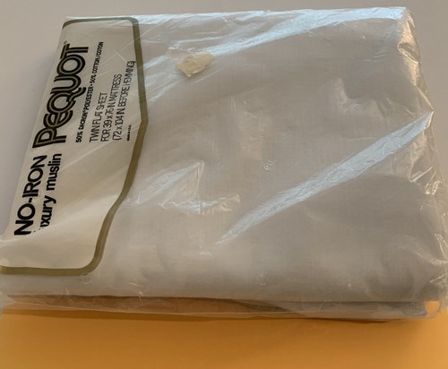 Vintage Twin Flat No Iron Sheet Luxury Muslin White Pequot 72” X 104” NOS - Picture 7 of 7