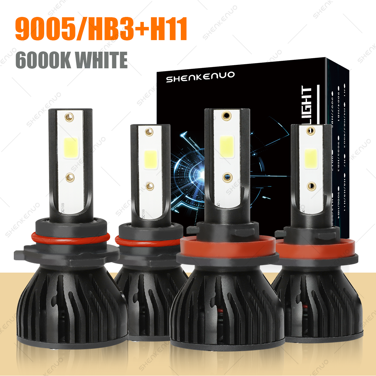 2007-2014 Toyota Camry 9005 H11 LED Headlight High Low Beam Kit