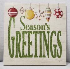 Sagebrush Fine Art "Season's Greetings" Framed Canvas Print 9x9 Christmas Decor