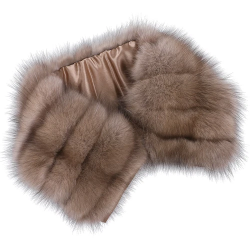Unisex Genuine Sable/Chinchilla Fur Collar Neck Warmer Scarf Wraps Winter Warm - Picture 16 of 17