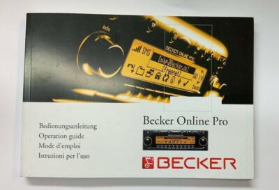 Becker Online Pro  Bedienungsanleitung D E F I Operation guide