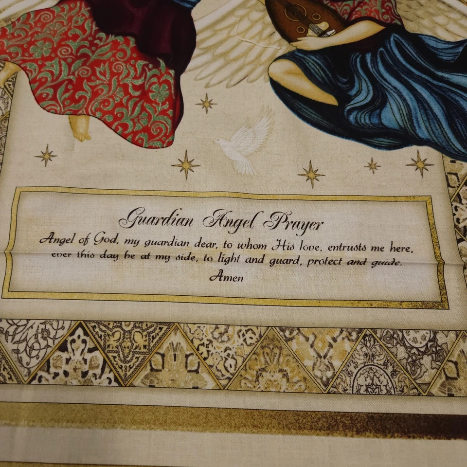 Panel Celestial 23x42 Dan Morris Acolchado Tesoros Ángel Guardián Religioso Foto 3 de 4