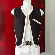 GIANNI VERSACE cotton vest w/ zipper pockets size 52, from S/S 1992
