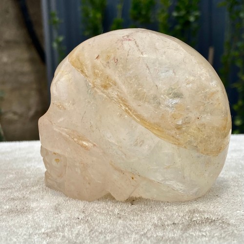 1.7LB Natural clear quartz white crystal Hand Carved Skull reiki Healing - Picture 6 of 11