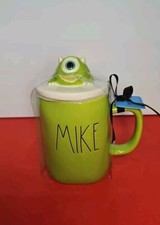 Rae Dunn x Pixar Monsters Inc. Mike Wazowski Figural Mug With Topper Green NEW