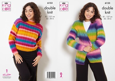 Damen Strickmuster 6153 Jacke & Pullover Doppelstrick DK King Cole