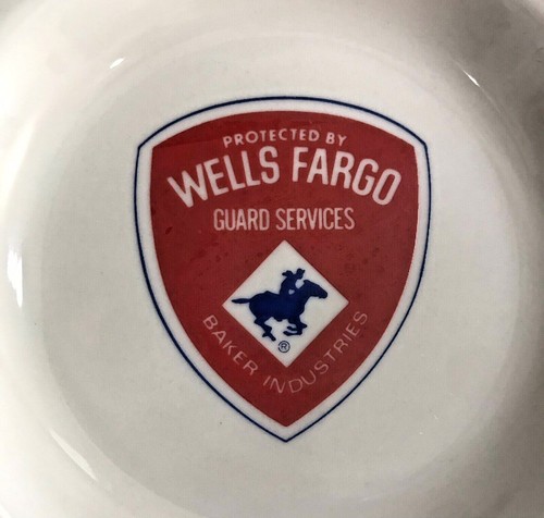 Vintage Protected By Wells Fargo Guard Services Baker Industries Ceramic Ashtray - Picture 2 of 7