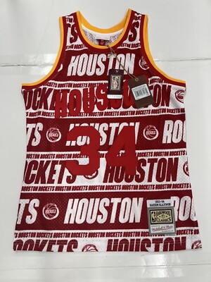 MEN'S HOUSTON ROCKETS MITCHELL & NESS HAKEEM OLAJUWON TEAM WRAP SWINGMAN JERSEY