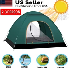 Pop Up Tent 2-3 Person Camping Tent Waterproof Hiking Canopy Shelter For Outdoor