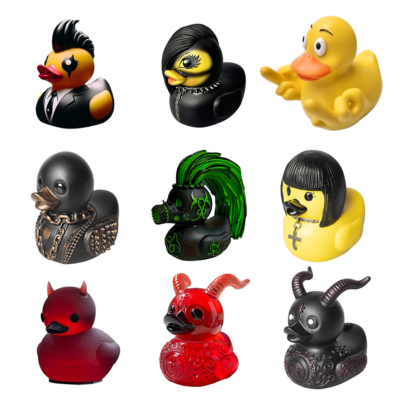 DARK DUCKS ALL COLLECTION ダークダックス 3.15” Evil Rubber Duck Style Resin Collectible Heavy Metal Gothic