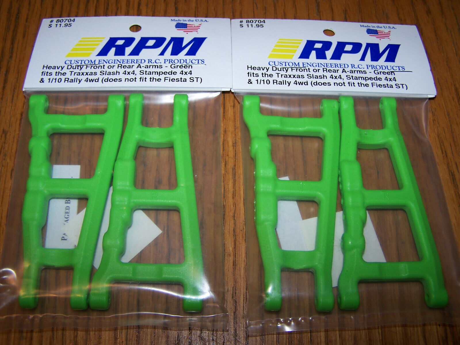 2 RPM 80704 Front Rear Green A-Arms Traxxas 4x4 Slash Stampede Rustler Rally 4wd