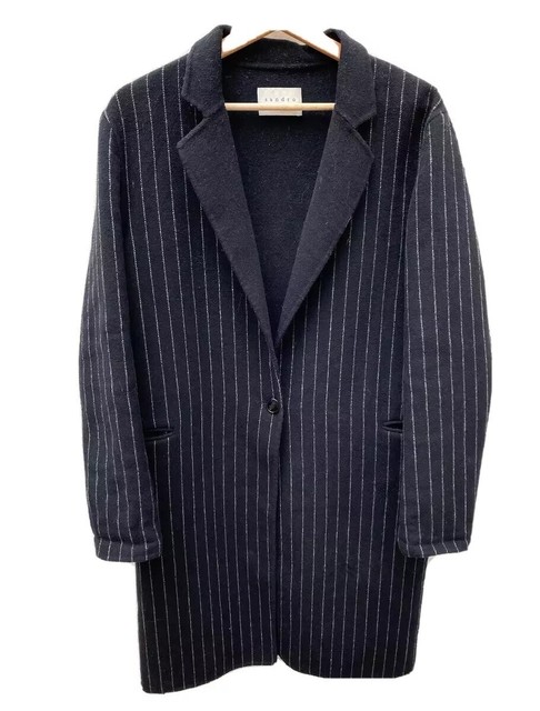 Sandro  Black Striped Wool Coat  Size 38 / 2 / M