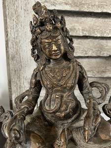 Antique Bronze Guanyin Buddha Tibetan or Chinese? Old Figure Statue Asian