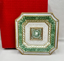 Fitz Floyd Gregorian Collection Square Canape Plate 9 3/8" Holiday Dove in box