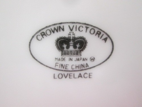 Crown Victoria Fine China Lovelace Pattern 5pc Place Setting Platinum Trim White - Picture 11 of 11