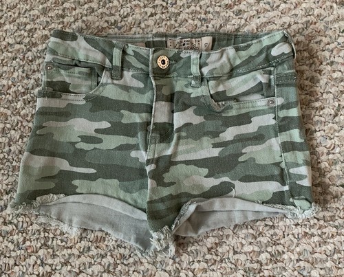 Lucky Brand Girls Green Camo Stretch Shorts Size 10 - Picture 7 of 7