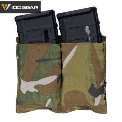 IDOGEAR Tactical Elastic 5.56 Mag Pouch Fast Draw MOLLE Carrier Double Military