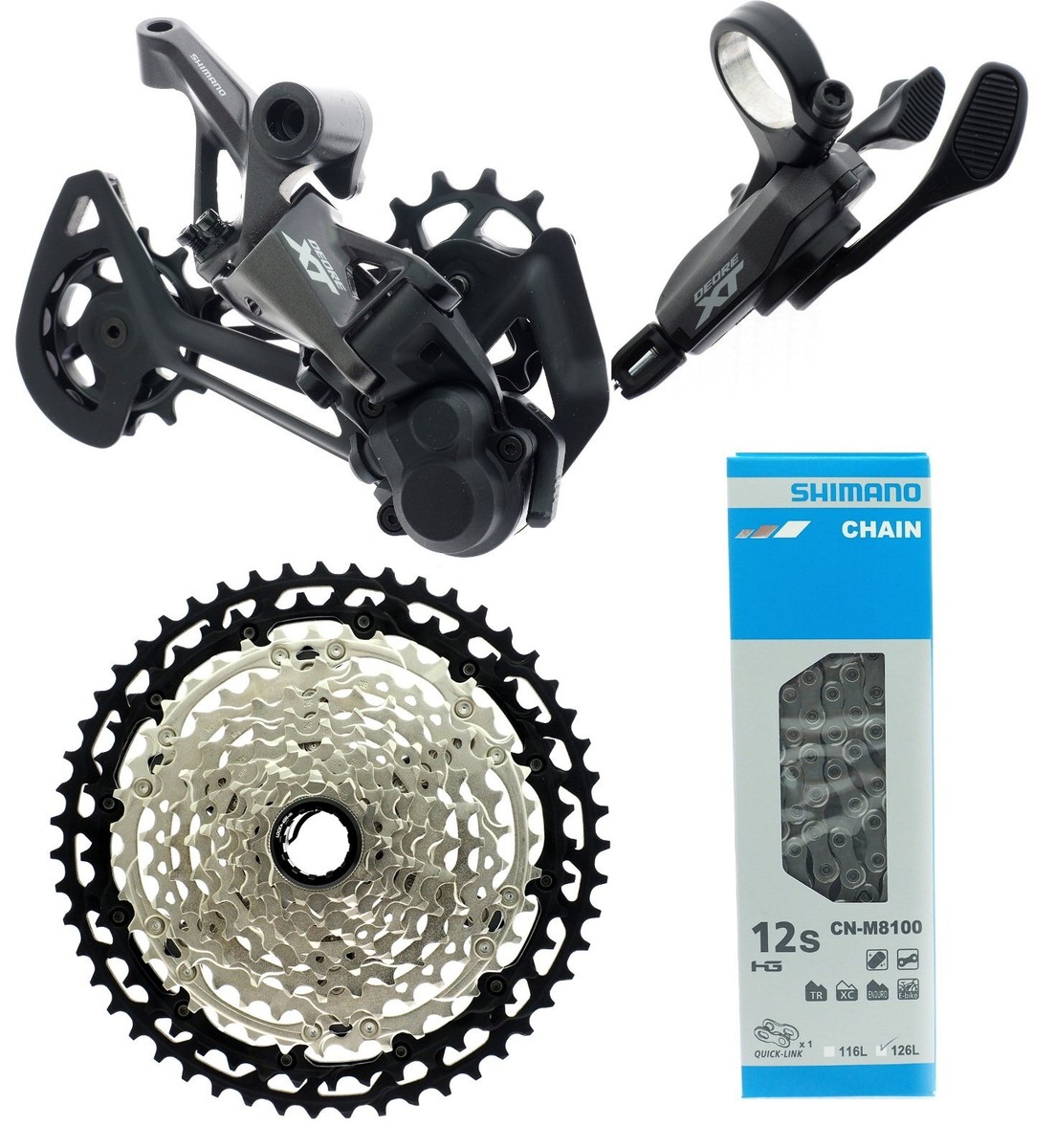 Saint M810 キャリパー & Deore XT M8100レバー 前後 Shimano Deore XT M8100 MTB 1x12 Speed Shifter RD Cassette Chain