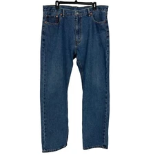 LEVI’S 505 Men’s Blue Jeans Sz W40”/Inseam 32” NO Size/Care Pockets Medium Wash