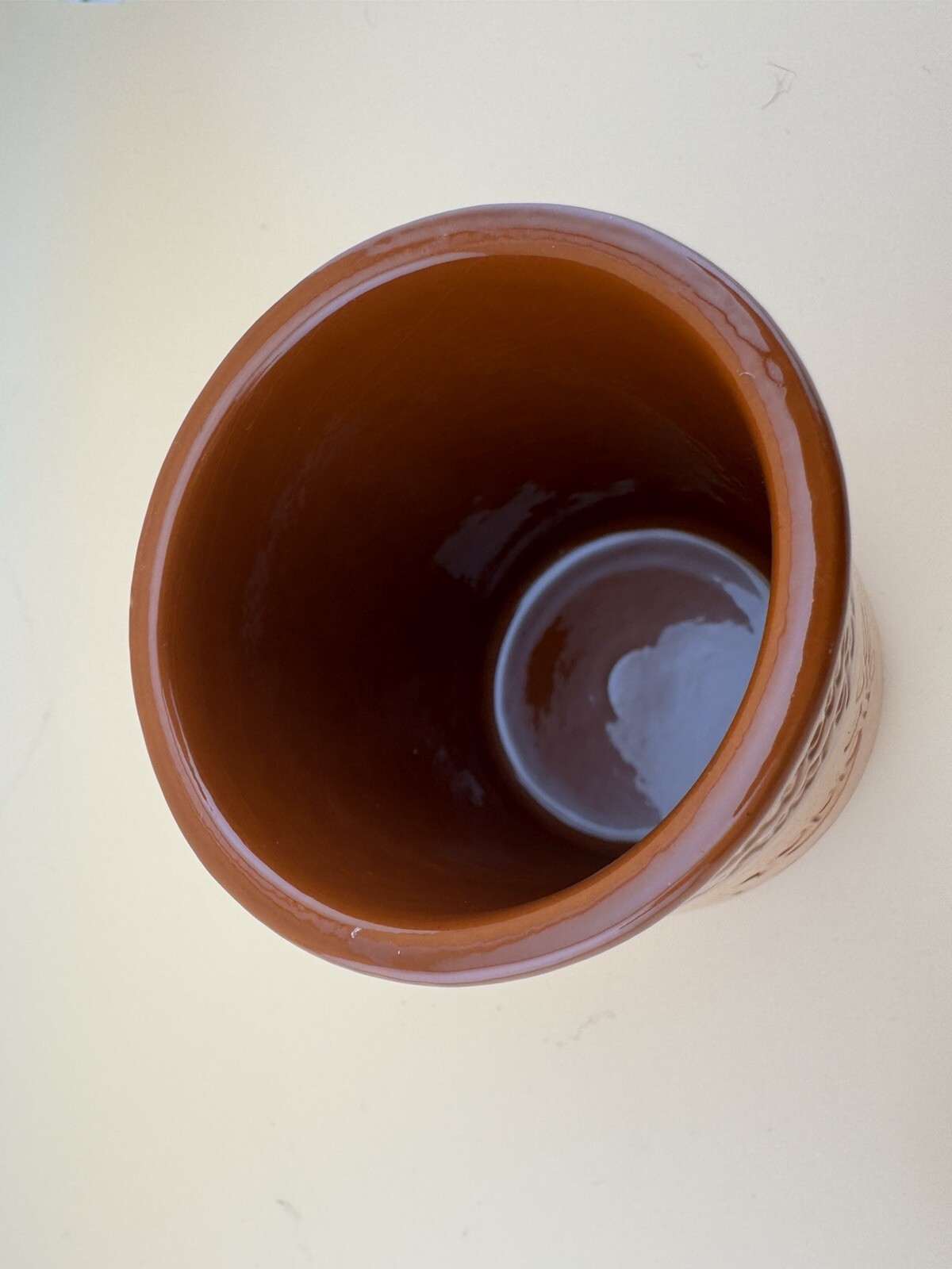 Saveur d'Autrefois Yoplait Clay Cup Dip Glazed Terra Cotta Cotano Ceramics