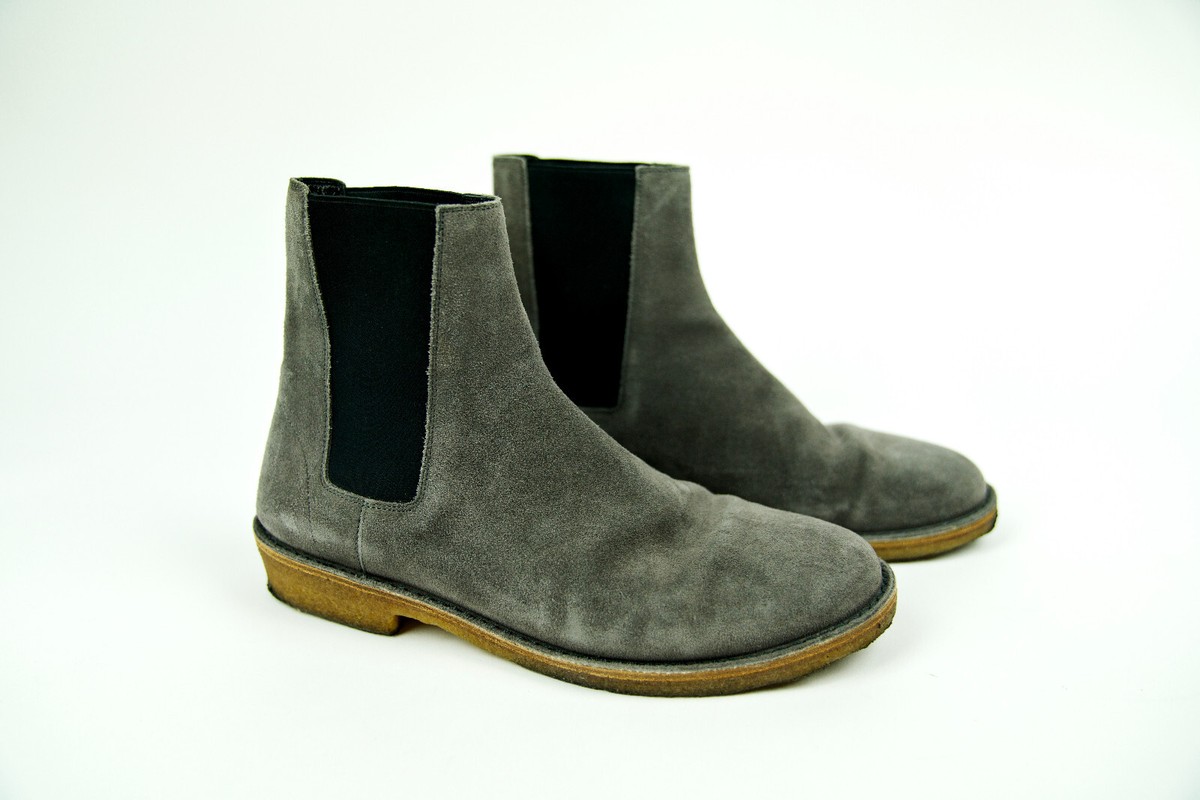 SAINT LAURENT サンローラン　WA442376 Saint Laurent Paris Men Grey Suede Nevada 20 Chelsea Ankle Boot 43