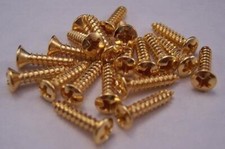GOLD PICKGUARD SCREWS For FENDER Strat Tele Guitar or P Bass Jazz Bass
