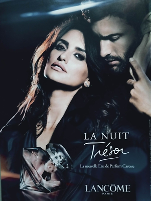 LANCOME vintage Print Ad !! New Perfume Caresse