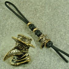 550 Paracord Knife Lanyard With Brass Steam punk " Bird " Bead GH492