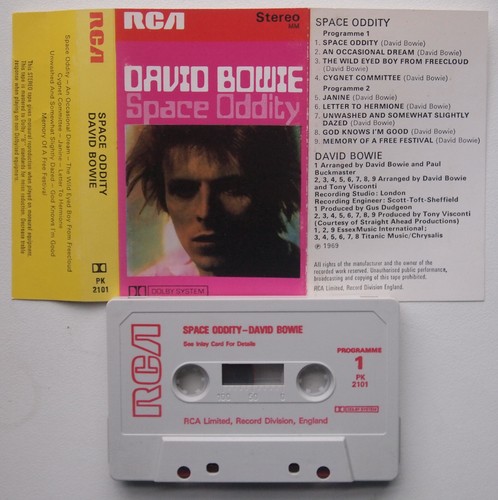 DAVID BOWIE - SPACE ODDITY (RCA PK2101) 1970s UK CASSETTE TAPE REISSUE RED PRINT - Picture 2 of 3