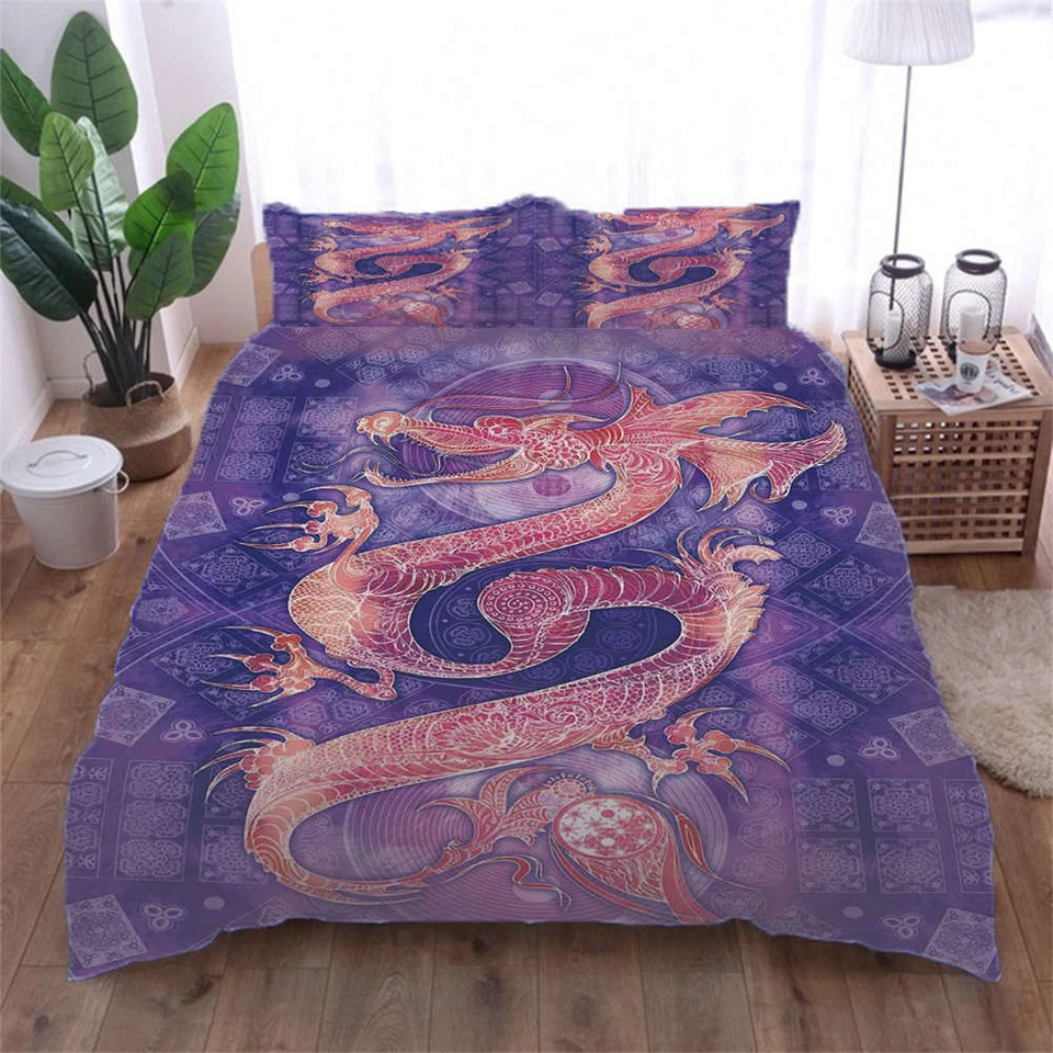 Доминирующий дракон 3D печать пододеяльник одеяло Doona чехлы наволочка комплекты постельного белья - Изображение 2 из 4