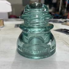 Vintage Whitall Tatum Co. No.1 Light Green/Aqua Glass Insulator Made In USA