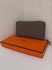 HERMES Azap All Leather Long Wallet Coin Purs...