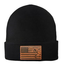 American Flag Fishing Beanie - Winter Knit Hat for Men, Gifts for Dad