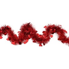 Valentine's Day Decorations Tinsel Garland Red Heart 18 ft Long x 3 in Wide