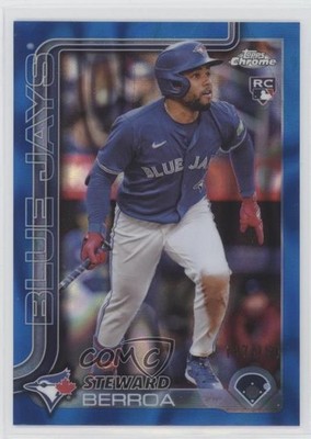 2025 Topps Chrome Blue Lava Refractor 87/150 Steward Berroa #163 Rookie RC 1bi0