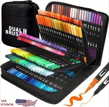 Dual Brush Marker Pens 168 Colors Art Markers Set Fine and Brush Tip Kids Gift