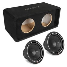 NVX NE102P Dual 10" Slot Ported 3/4" MDF Subwoofer Enclosure w/ 10" Car Subwoofe