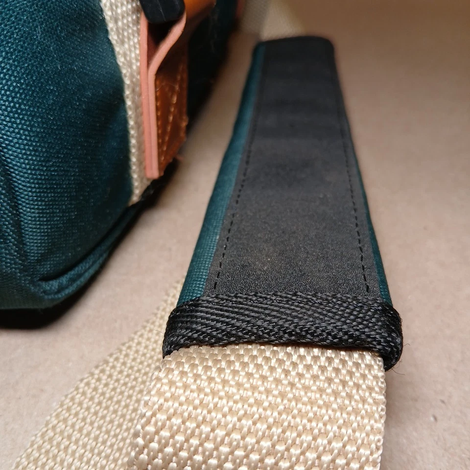 Bolsa organizadora retro para cámara Canon bolsillos verdes correa para el hombro DSLR estuche de transporte Foto 4 de 4