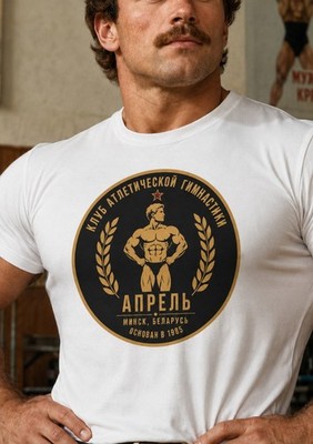 Soviet Era Belarus Hardcore Gym T-Shirt USSR Old School Bodybuilding Retro 80s